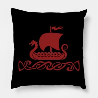 Dragon Boat - red Pillow