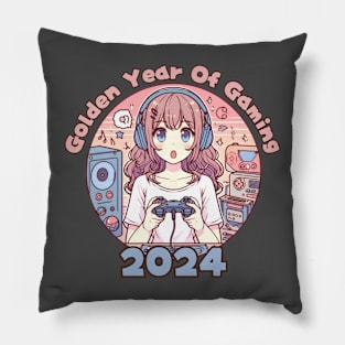 Gamer girl Golden year 2024 Pillow