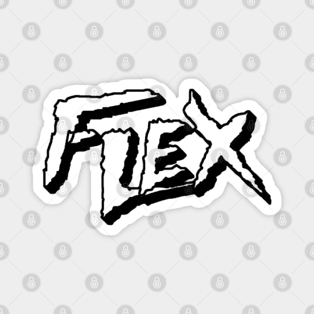 FLEX (Black and White) (Pro Wrestling) (Bodybuilding) Magnet by wls