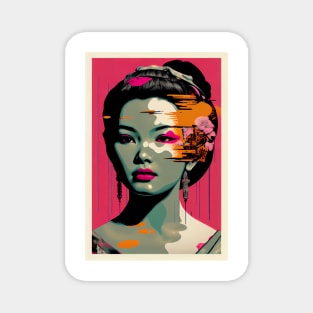 Vintage woman in pop-art style Magnet