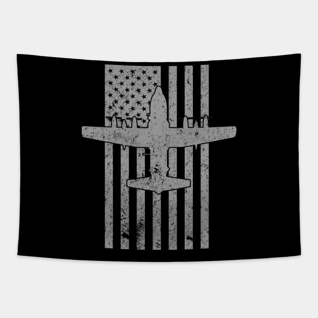 AC-130 Spectre Spooky Gunship Airplane Vintage Flag Tapestry by DesignedForFlight