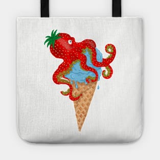 Strawberry ice cream, octopus, ice cream and summer Tote