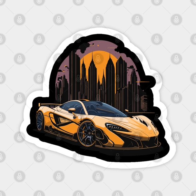 McLaren P1 Vintage Car Art Magnet by Cruise Dresses