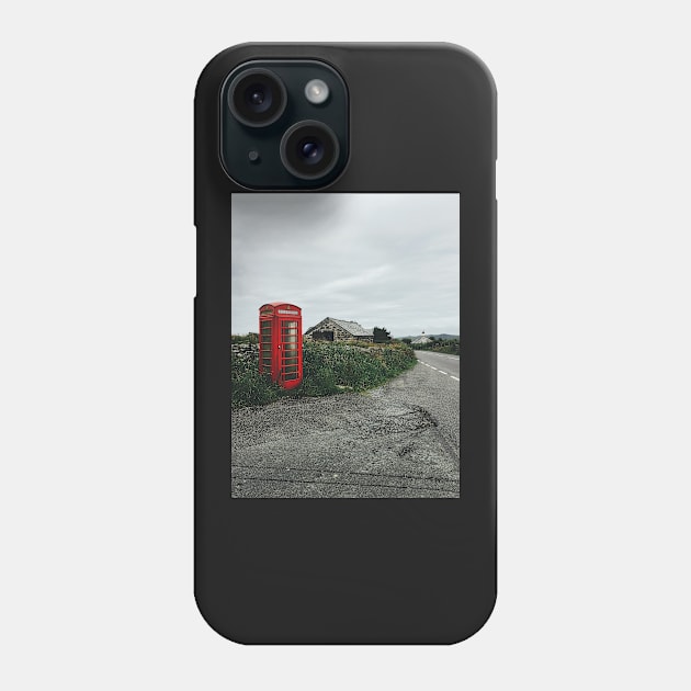 Old-Fashioned Red Phone Booth in British Countryside Phone Case by visualspectrum