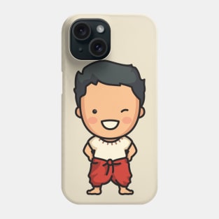 Cute Thai Man in Traditional Clothing Cartoon Phone Case