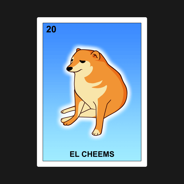 El Cheems Mexican Lottery Dog Funny Shiba Inu Meme Bingo Card by Julio Regis