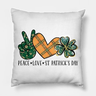 Peace Love St Patricks Day Pillow