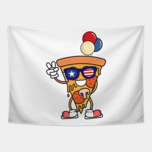 funny cool pizza of 4th of july Tapestry