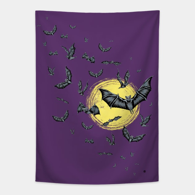 Bat Swarm Tapestry by CarolinaMatthes