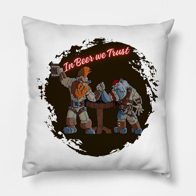 In Beer we trust Pillow by Darin Pound