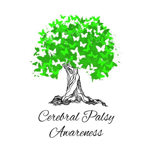 Cerebral Palsy Awareness T-Shirt Warrior Tree Hope Gifts by MerchAndrey