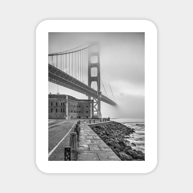 Golden Gate and Fort Point B+W Magnet by jforno