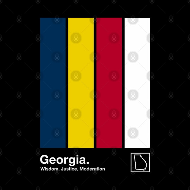 Georgia State Flag  // Original Minimalist Artwork Poster Design by DankFutura