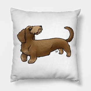 Dog - Wire-Haired Dachshund - Red and Tan Pillow
