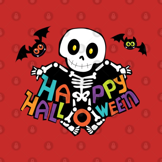 Happy Halloween Bats & Skeleton by uppermosteN