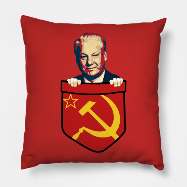 Boris Yeltsin Communism Chest Pocket Pillow by Nerd_art