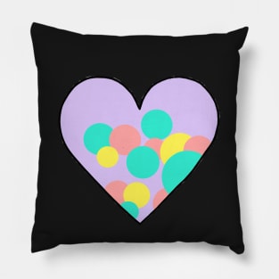 Polka Dot Heart Sticker Pillow