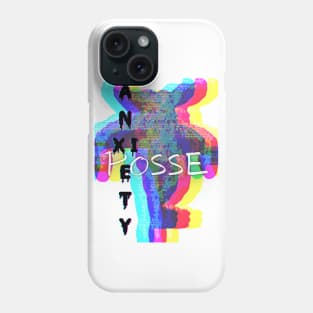 Anxiety Posse Collection-B&W Creature with Red and LIme Lettering Phone Case