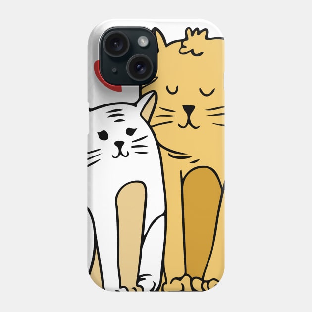 Warm Cartoon Cat Lover Art Phone Case by MariaStore