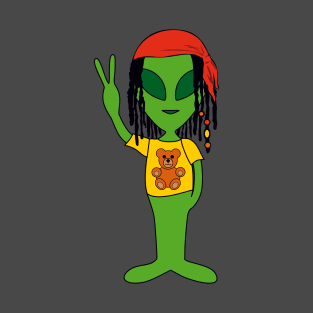 Peace Alien - Pirate Dreadlocks - Teddy Bear T-Shirt T-Shirt