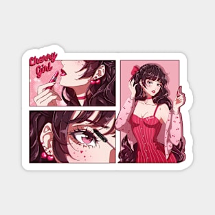 The cherry girl makeup comic Magnet