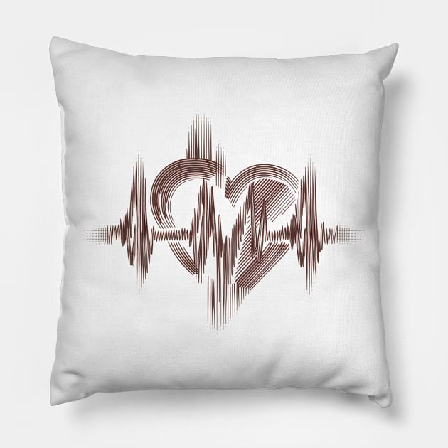 Romantic heartbeat Pillow by Spaceboyishere