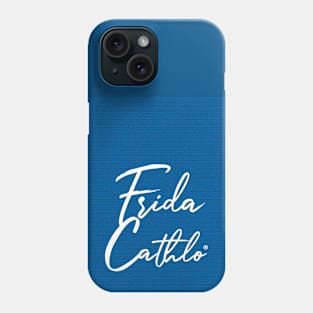 Blue Text W back Cat Frida Cathlo version of - Frida Kahlo Phone Case