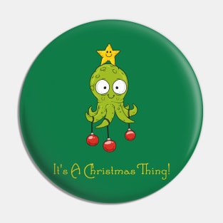 Christmas Octopus Pin