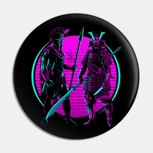 Retro Spartan vs Samurai Pin