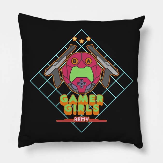 GAMER GIRLS ARMY Pillow by refritomix