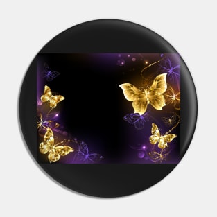 Background with Gold Butterflies Pin