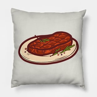 A Plate Steak Pillow