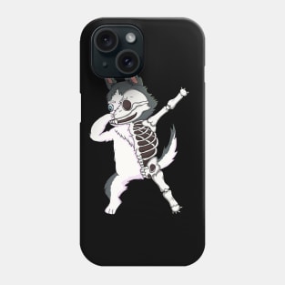 Dabbing Siberian Husky Skeleton Halloween Phone Case