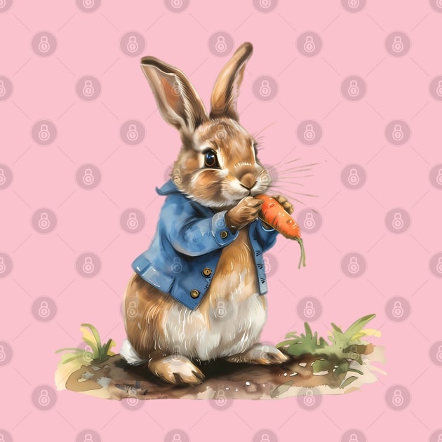 Peter Rabbit eating carrot by VelvetEasel