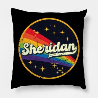 Sheridan // Rainbow In Space Vintage Grunge-Style Pillow