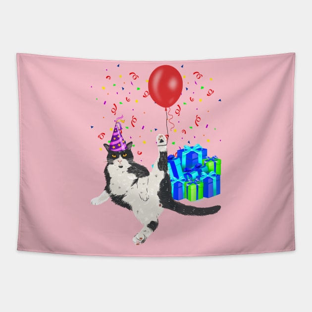 BIRTHDAY SEXY CAT Tapestry by GeekCastle