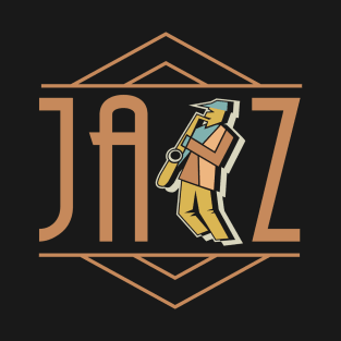 Jazz Vintage Retro with Saxophone Player T-Shirt