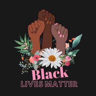 Black Lives Matter Floral Women Power T-Shirt