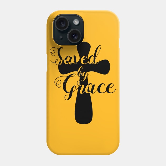 Saved by Grace Christian Cross Phone Case by AlondraHanley