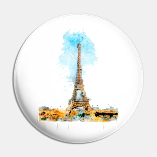 Paris Eiffel tower watercolor painting Pin