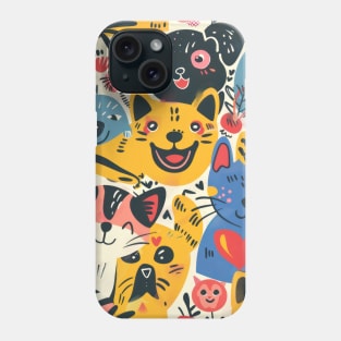 Eclectic Happy Pets and Nature Pattern Phone Case