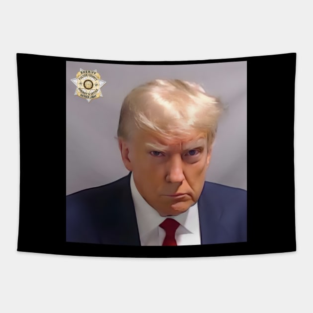 Donald Trump Official Mugshot Fulton County Tapestry by Danemilin