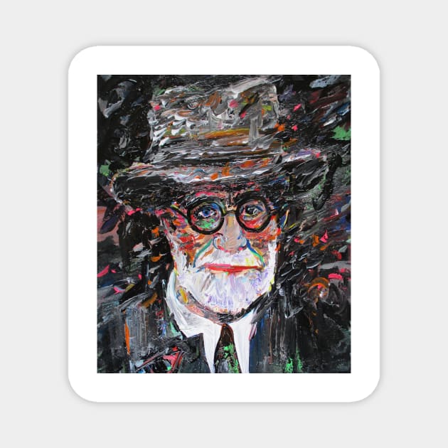 SIGMUND FREUD acrylic portrait Magnet by lautir