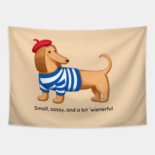 Cartoon cute dachshund Tapestry