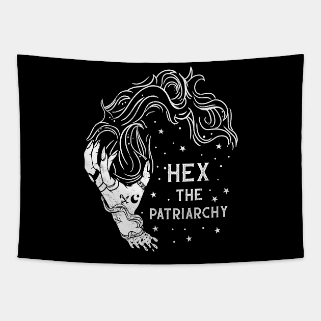 Hex the Patriarchy - Funny Witchcraft T-Shirt Tapestry by biNutz