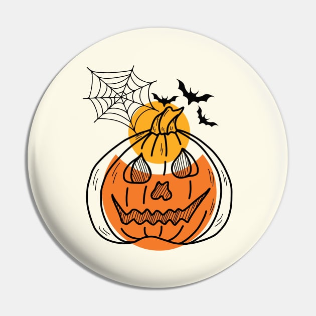 Spooky Halloween pumpkin boho style Pin by Merchpasha1