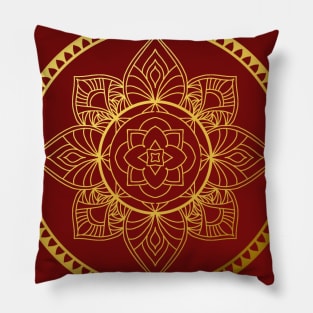 Gold lotus mandala Pillow