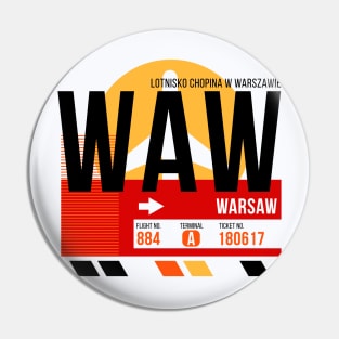 Warsaw (WAW) Airport // Sunset Baggage Tag Pin