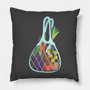 String shopping bag full of fresh veggies Pillow