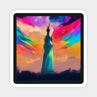 psychedelic statue of liberty 04 Magnet